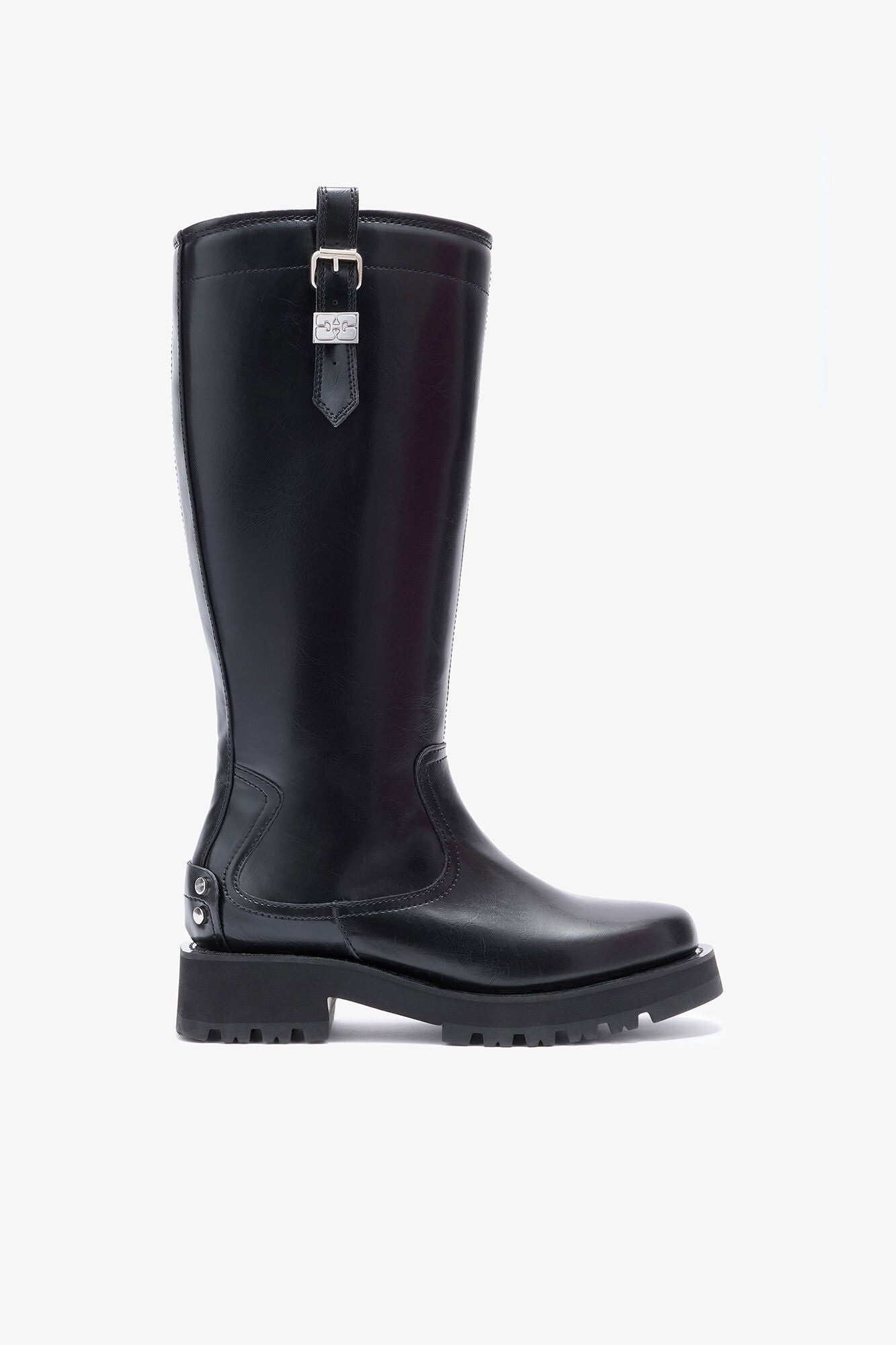 High Boots in Black Oleatex - GANNI