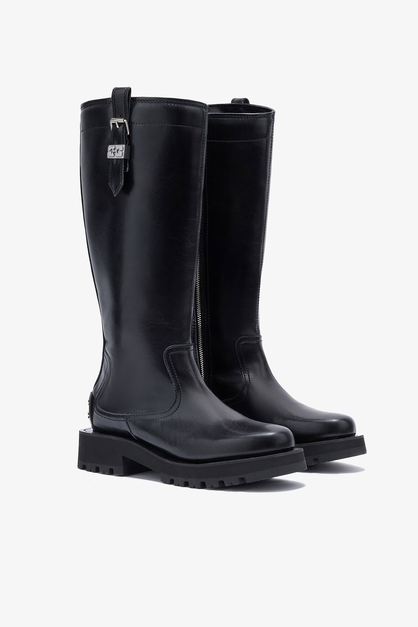 High Boots in Black Oleatex - GANNI