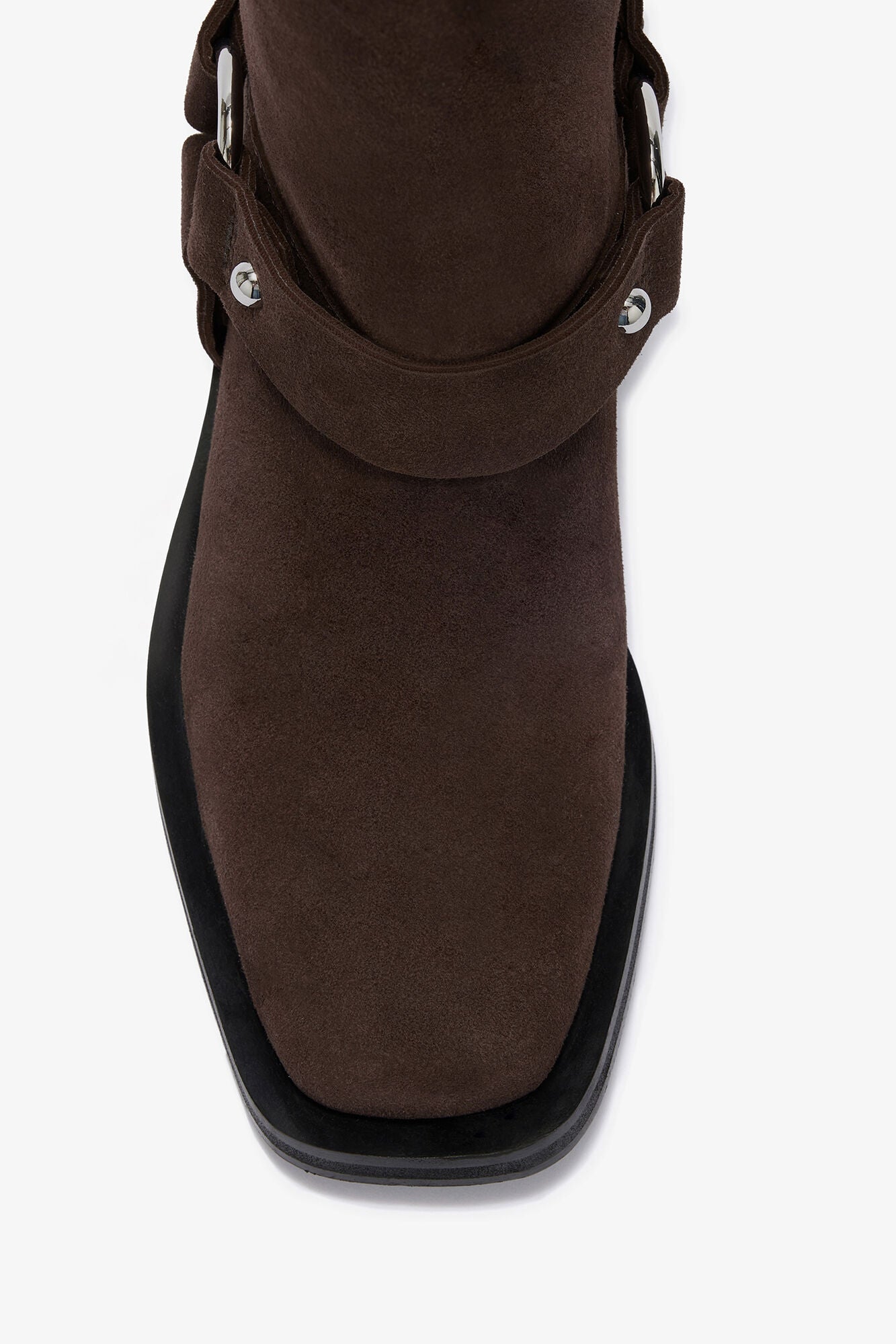 Mid Shaft Biker Boot in Brown Suede - GANNI