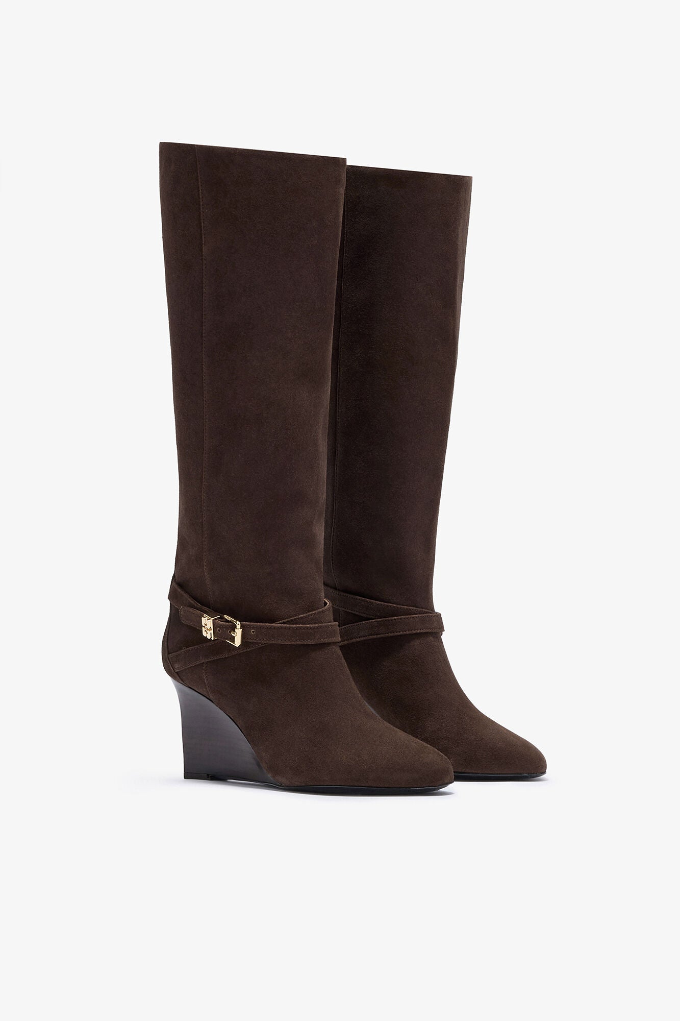 Kat High Boot in Brown Suede - GANNI