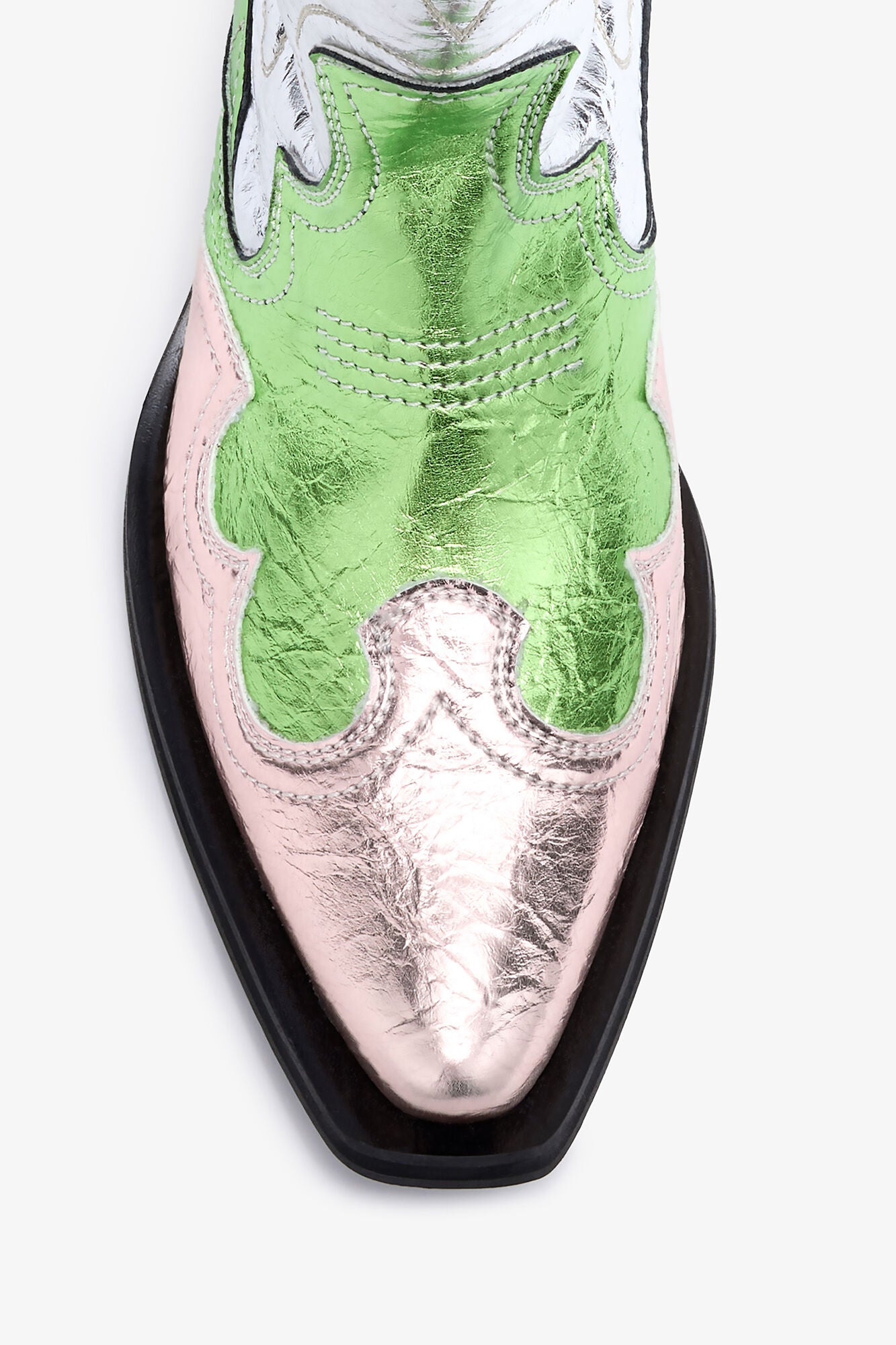 Mid Shaft Embroidered Western Boots - GANNI