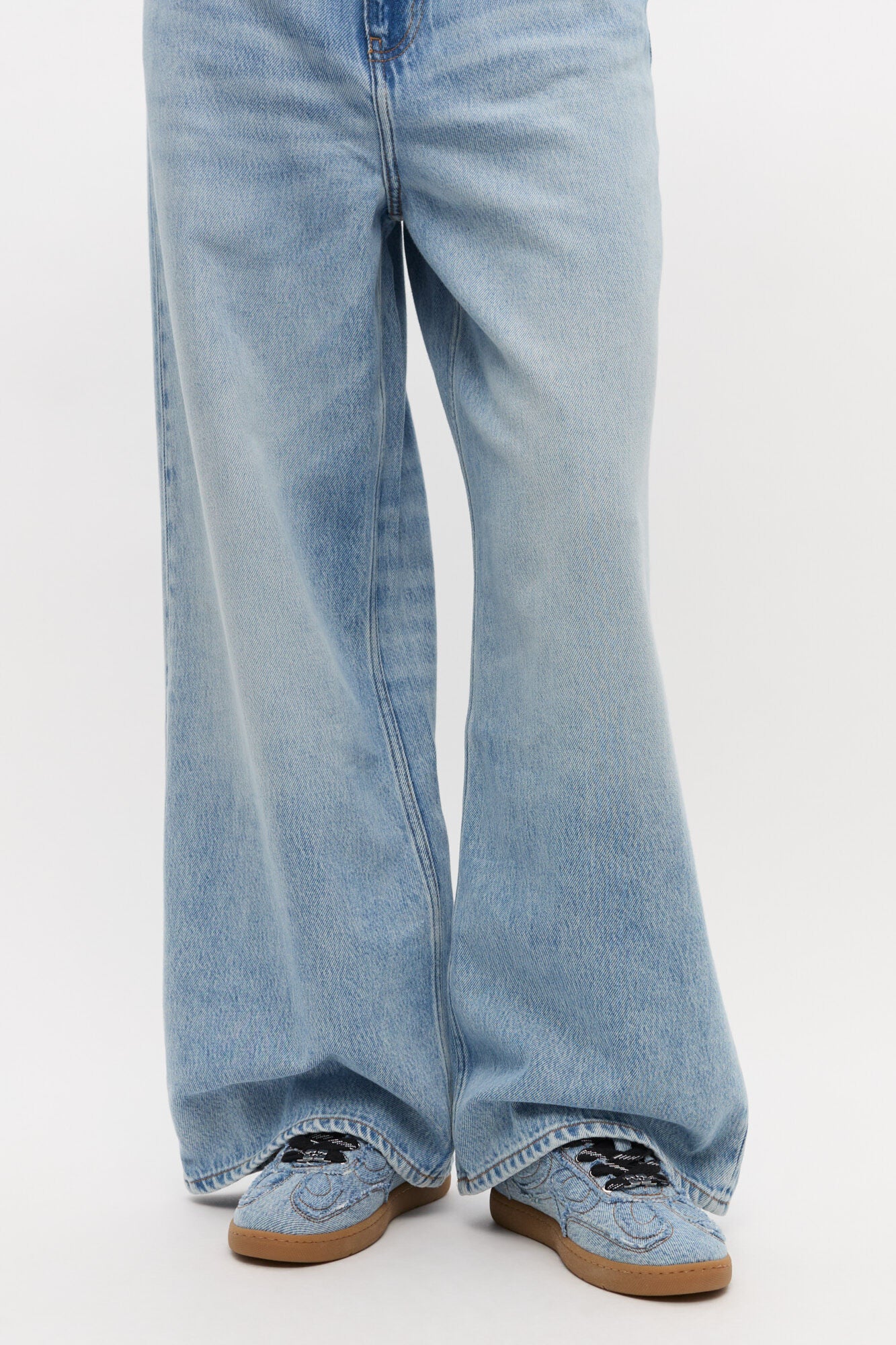 08 Denim Raw Edge Sneakers - GANNI