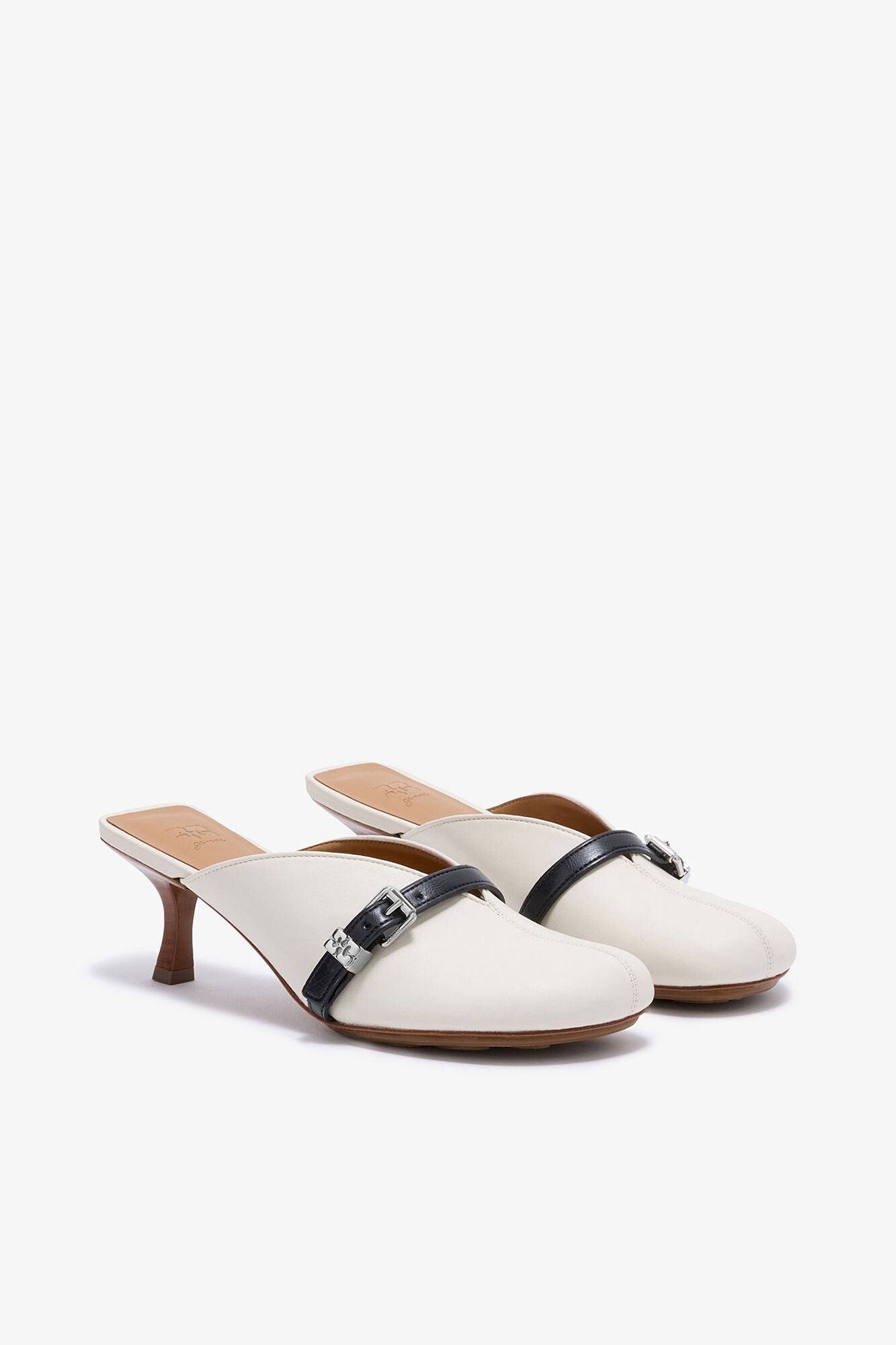 Sue Heeled Mules in white - GANNI