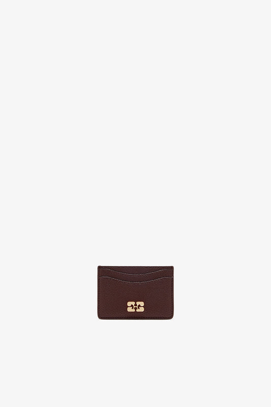 Chicory Coffee Card Holder in Grained Brown - GANNI