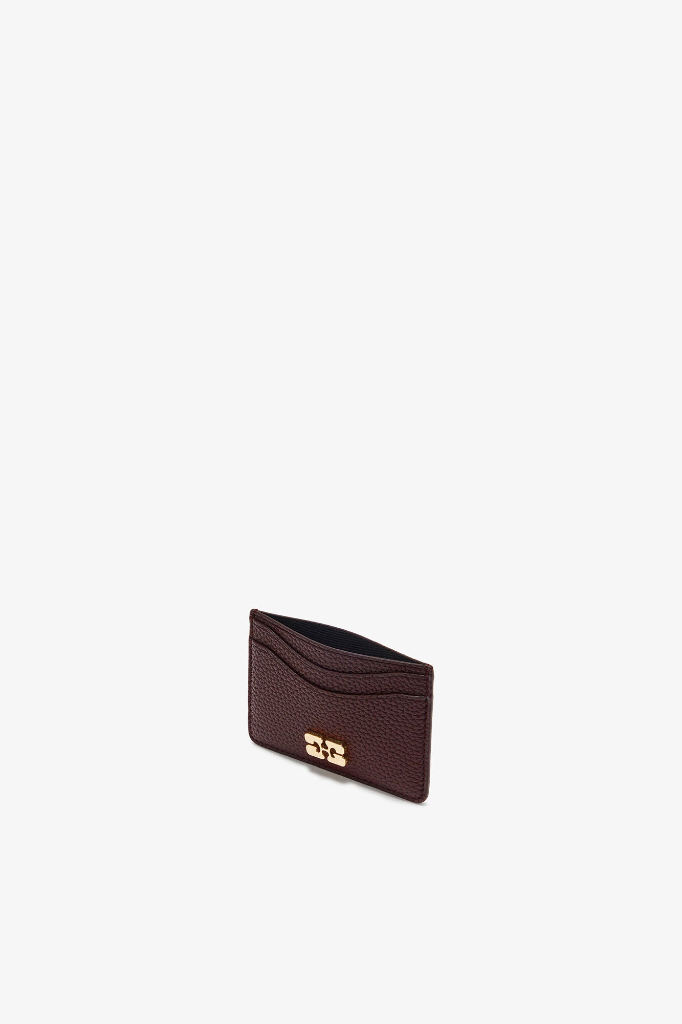 Chicory Coffee Card Holder in Grained Brown - GANNI