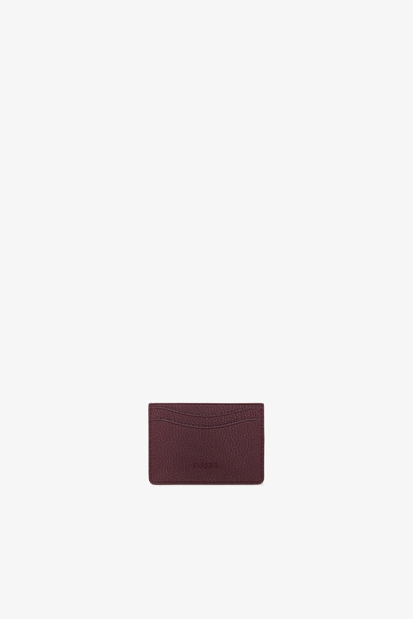 Port Royale Bou Card Holder in Grained Burgundy - GANNI