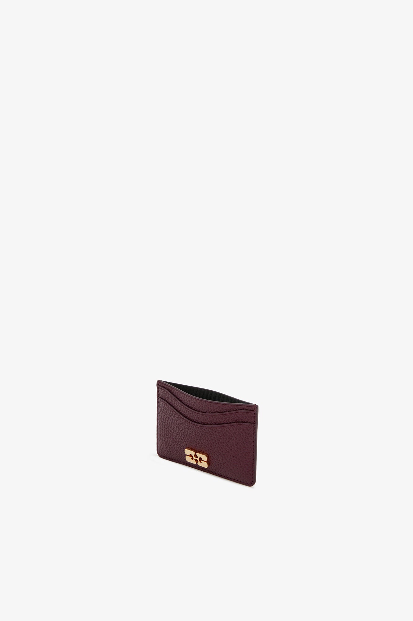 Port Royale Bou Card Holder in Grained Burgundy - GANNI