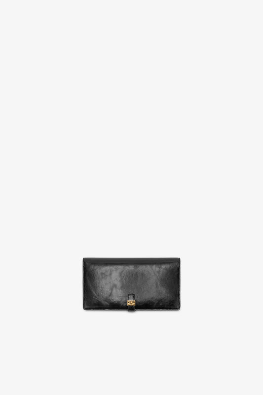 Black Sue Slim Long Wallet in Black - GANNI
