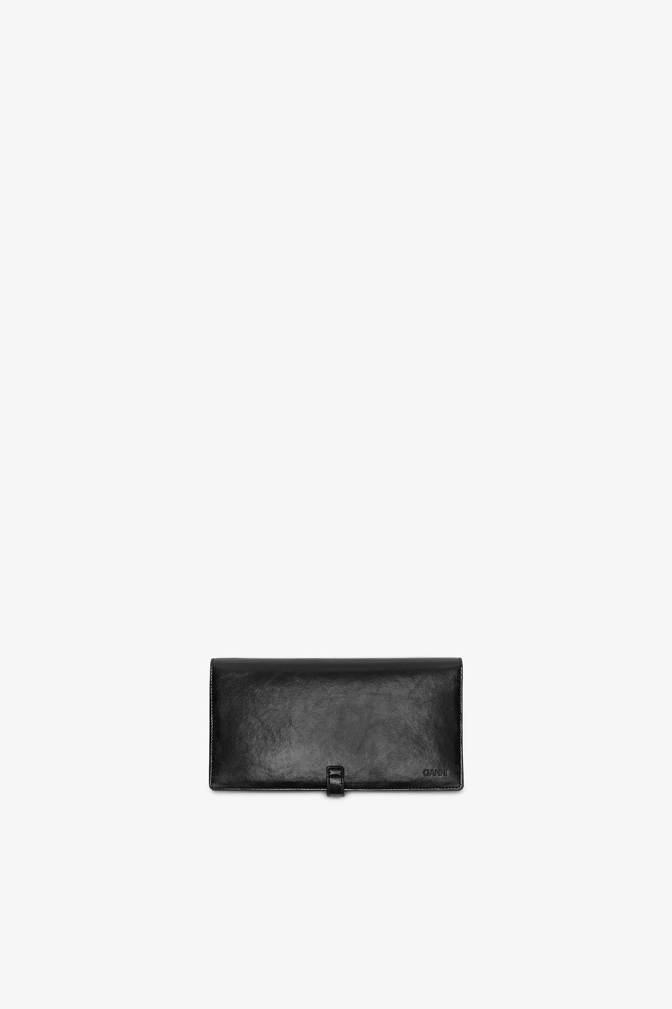 Black Sue Slim Long Wallet in Black - GANNI