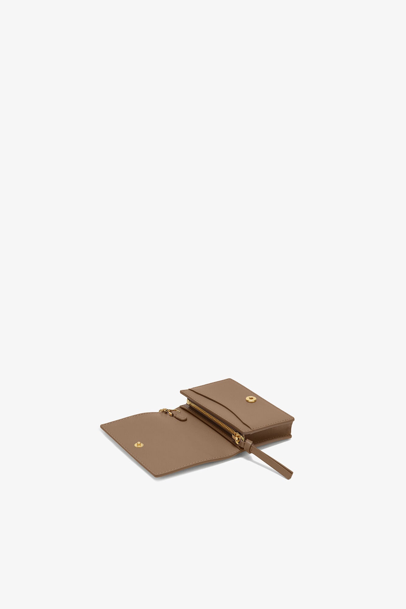Coca Mocha Bou Card Holder with Flap in Brown - GANNI