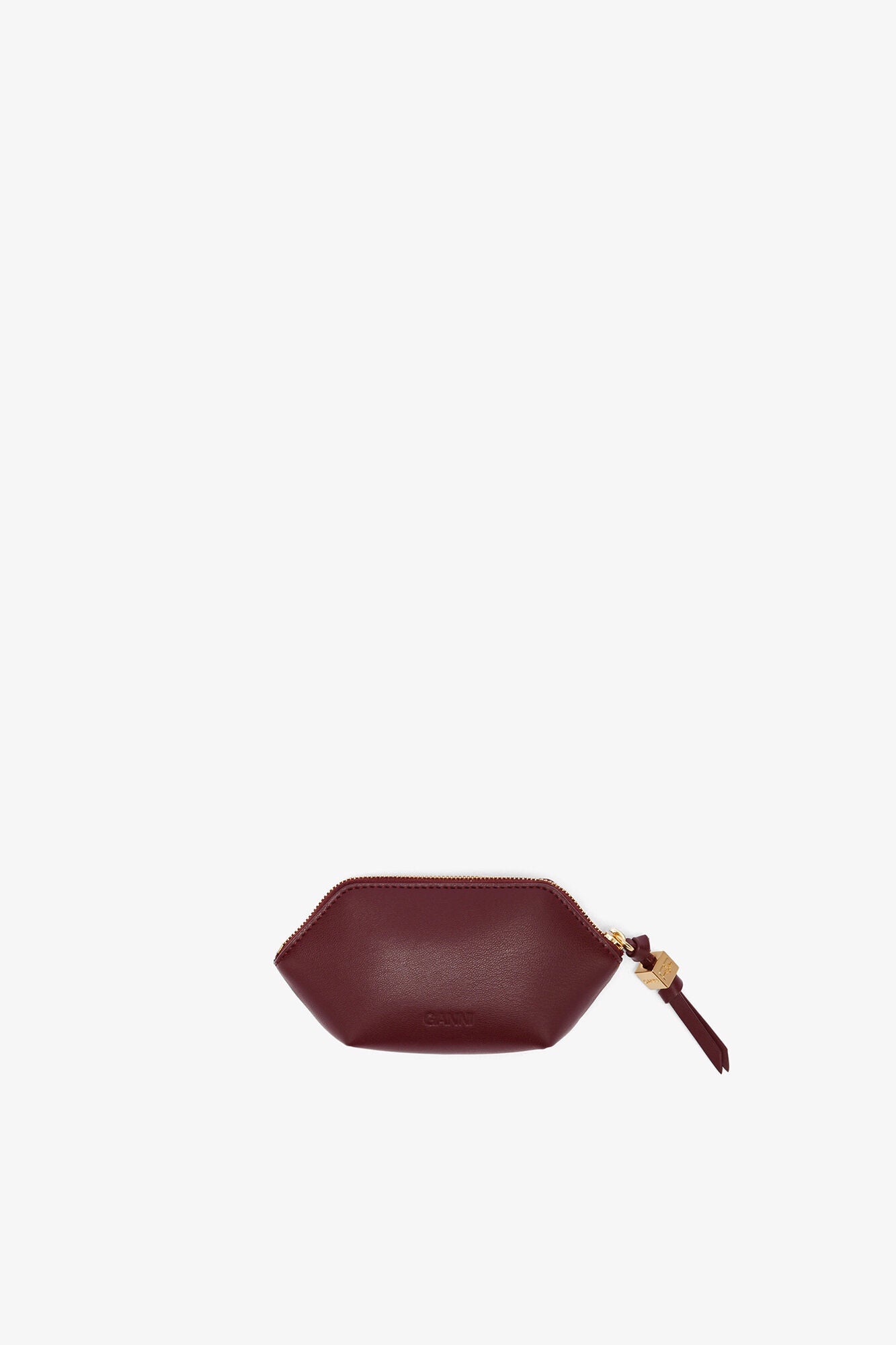 Burgundy Bou Coin Purse in Burgundy - GANNI