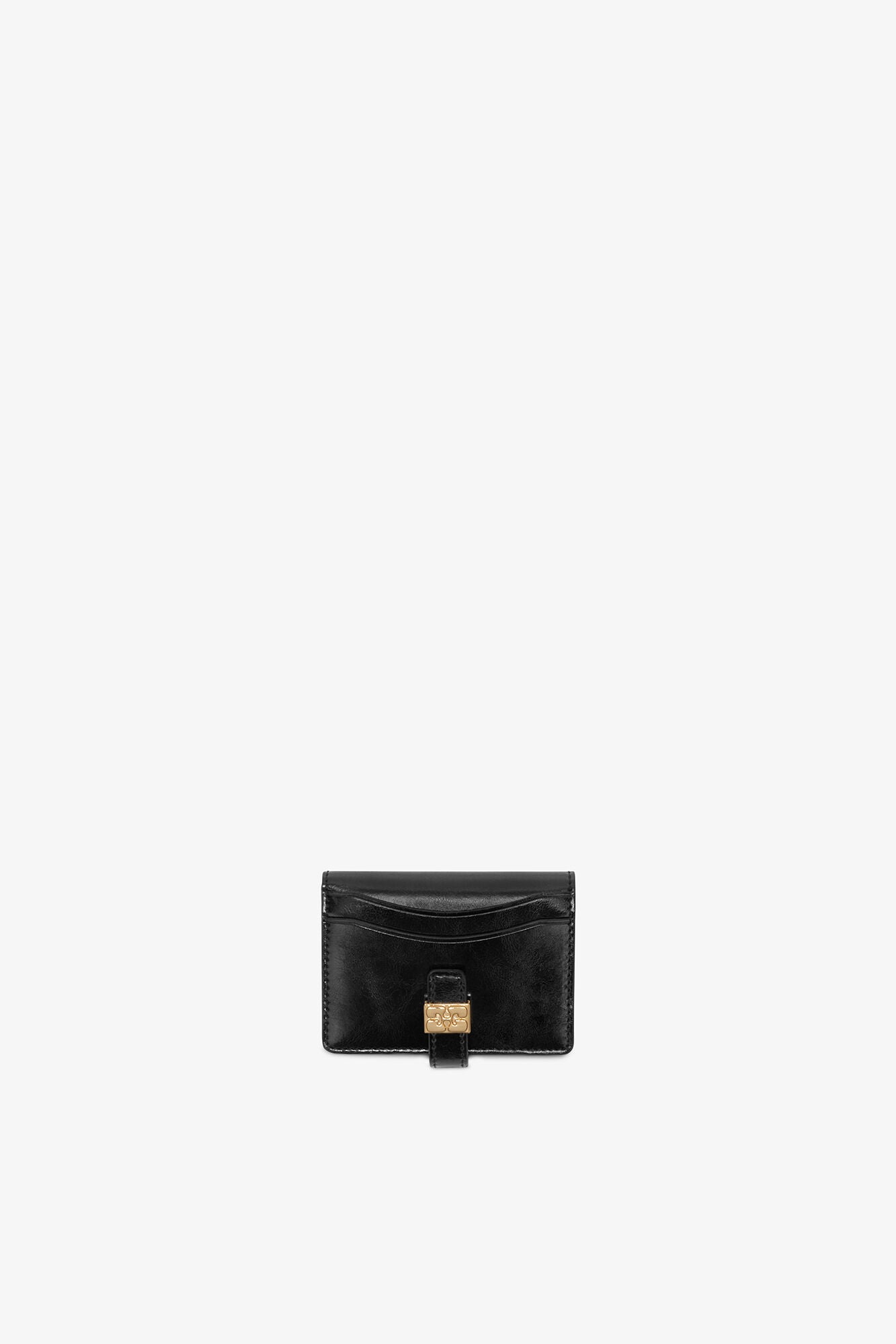 Black Sue Slim Card Holder in Black - GANNI