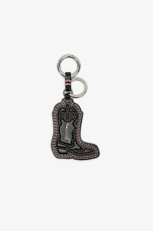 Western Boot Keyring in Black - GANNI