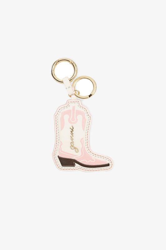 Chalk Pink Pink Western Boot Keyring - GANNI