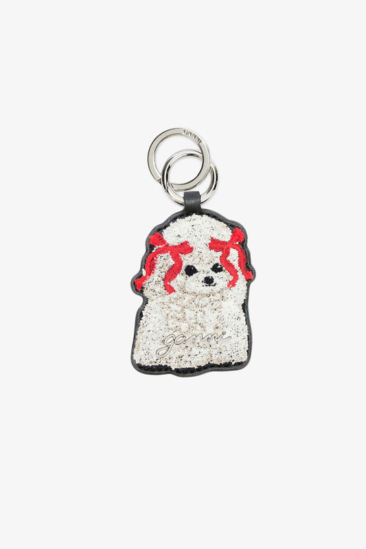 Black Joy Dog Bow Keyring - GANNI