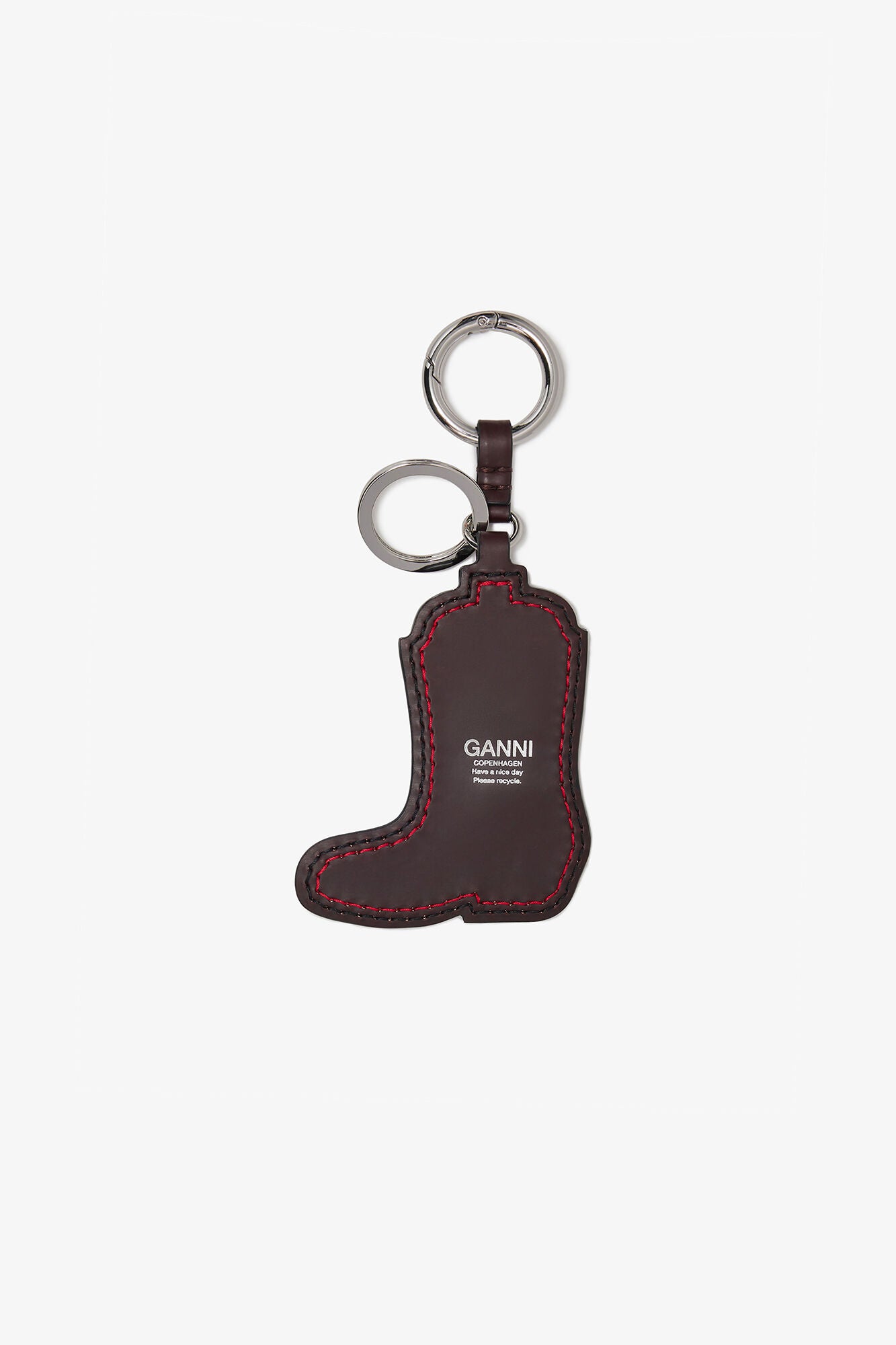 Black/Dark Burgundy Red Western Boot Keyring - GANNI