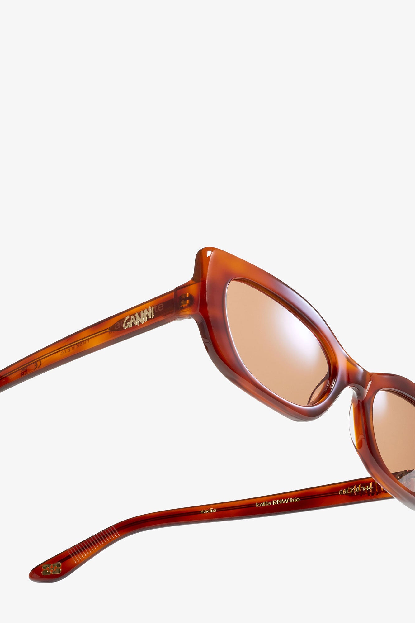 Tiger's Eye GANNI x Ace & Tate Tiger's Eye Sadie Sunglasses - GANNI