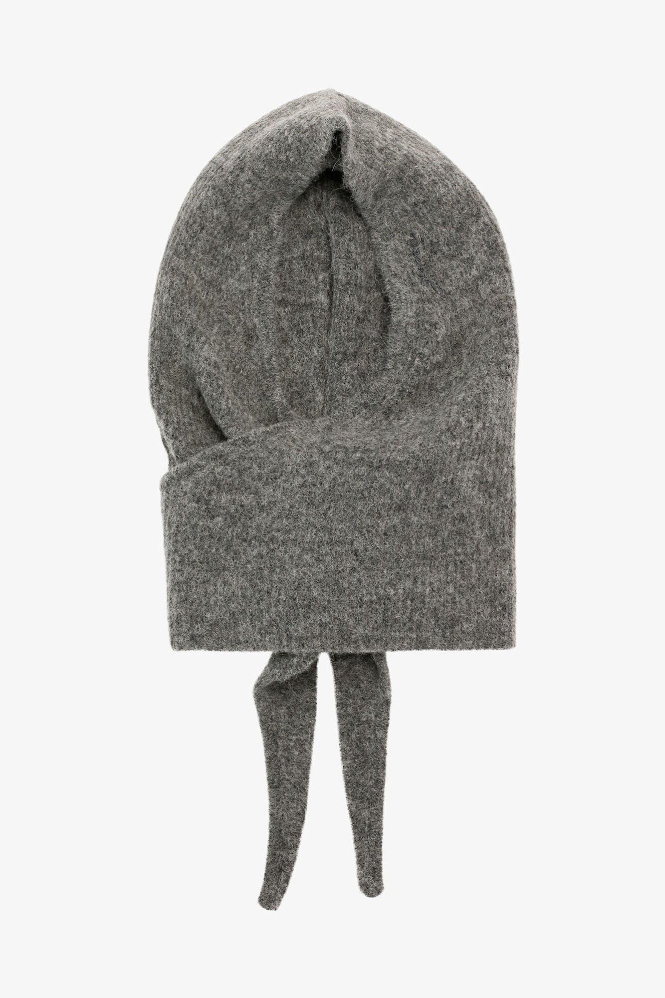 Paloma Melange Grey Soft Wool Balaclava - GANNI