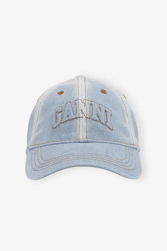 Light Denim Cap in Light Blue Denim - GANNI