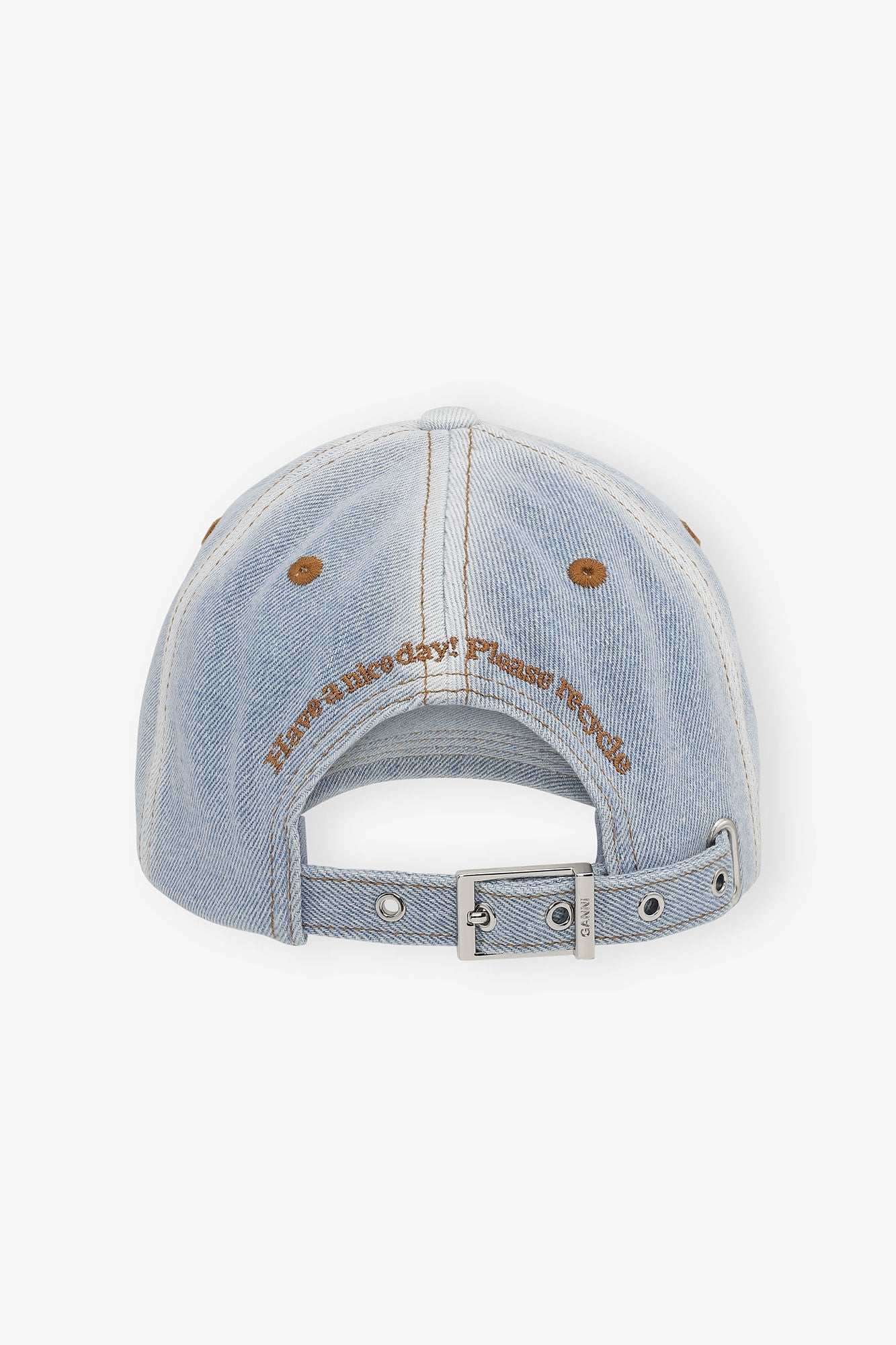 Light Denim Cap in Light Blue Denim - GANNI