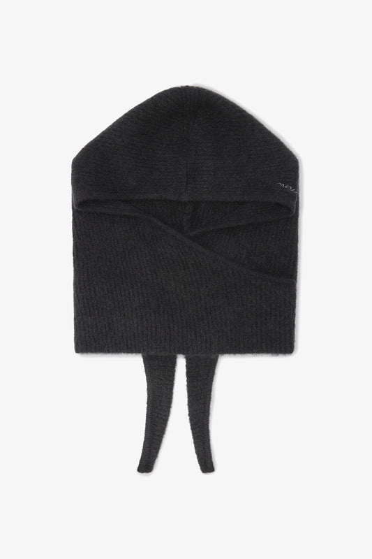 Black Black Soft Wool Balaclava - GANNI