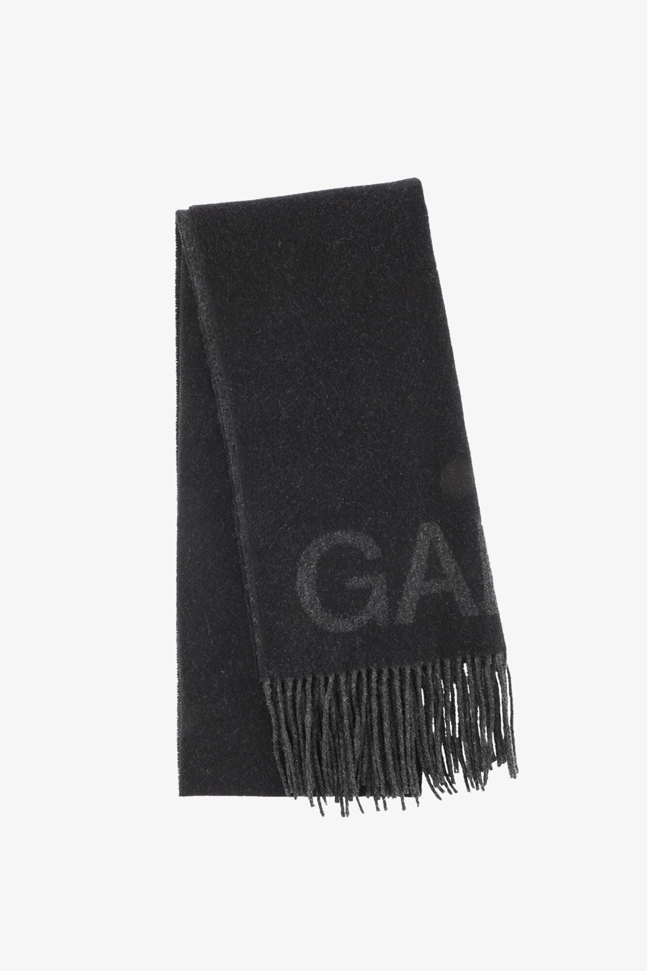 Black Black Fringed Scarf - GANNI