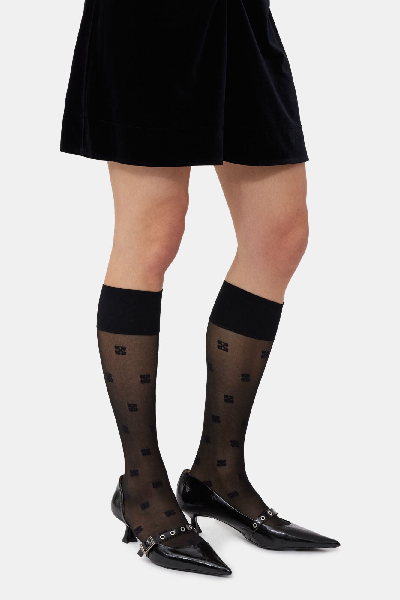 Black Butterfly Lace Socks - GANNI