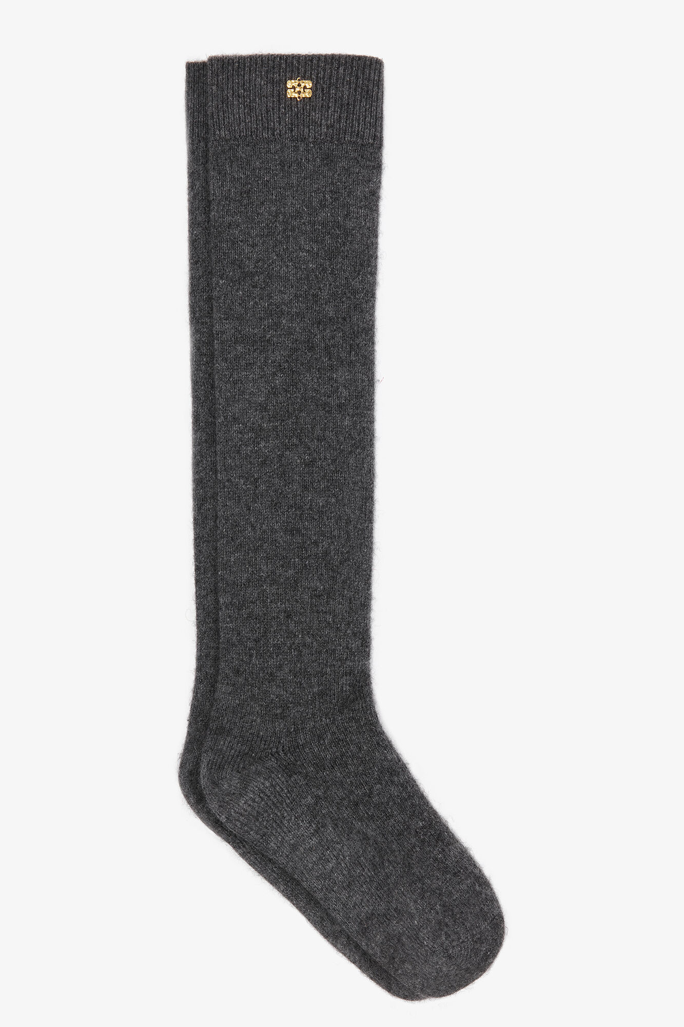 Phantom Dark Grey Wool Mix Socks - GANNI