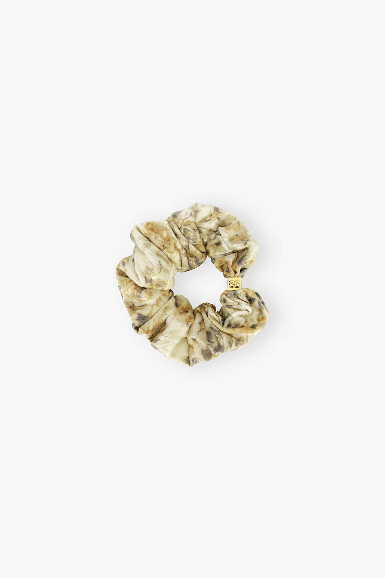 Cloud Cream Golden Floral Scrunchie - GANNI