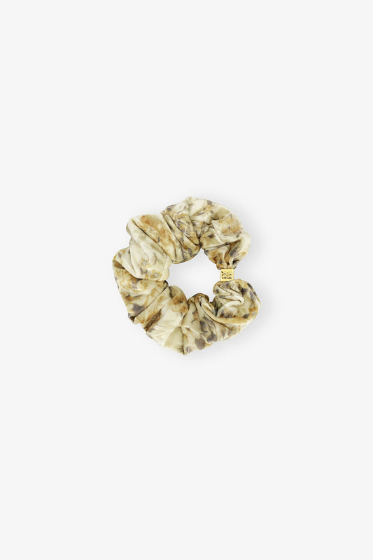Cloud Cream Golden Floral Scrunchie - GANNI