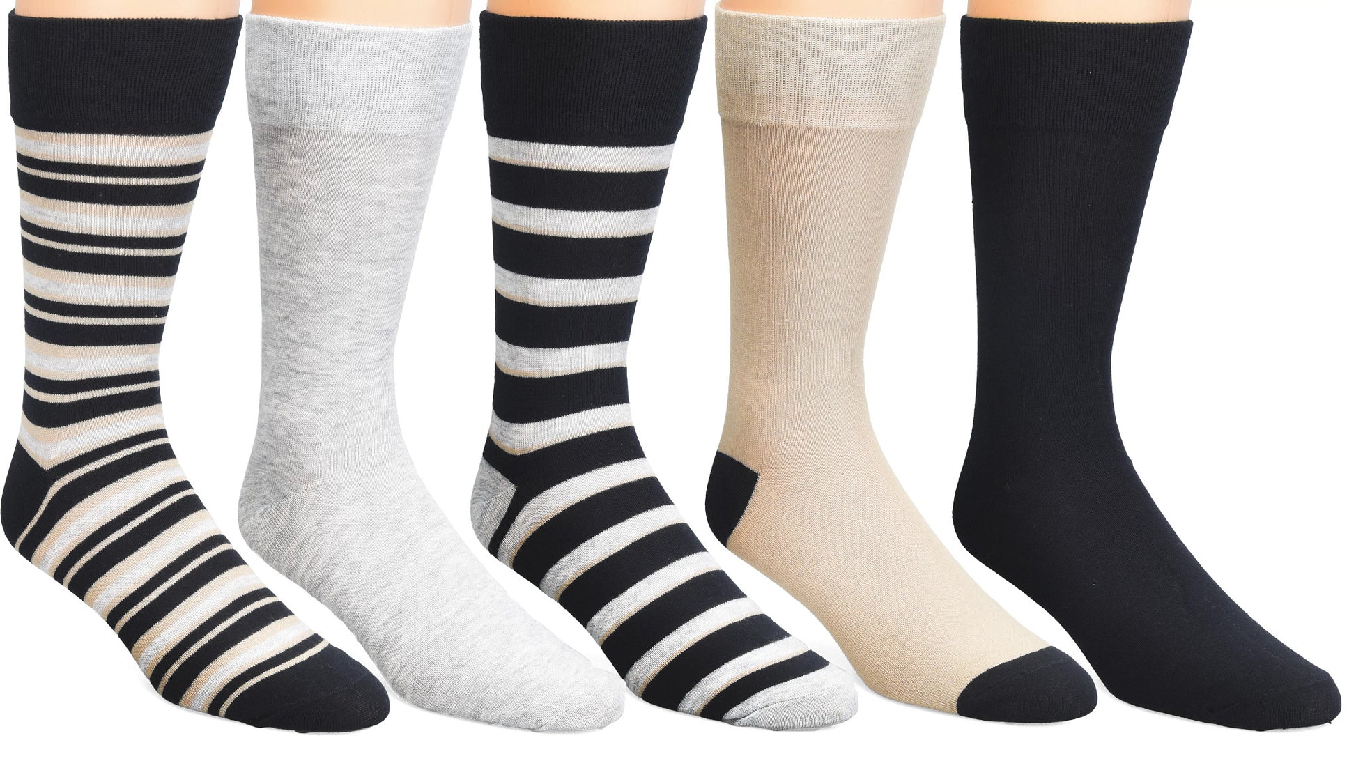 Born Shoes Mens 5pk Casual Crew Socks