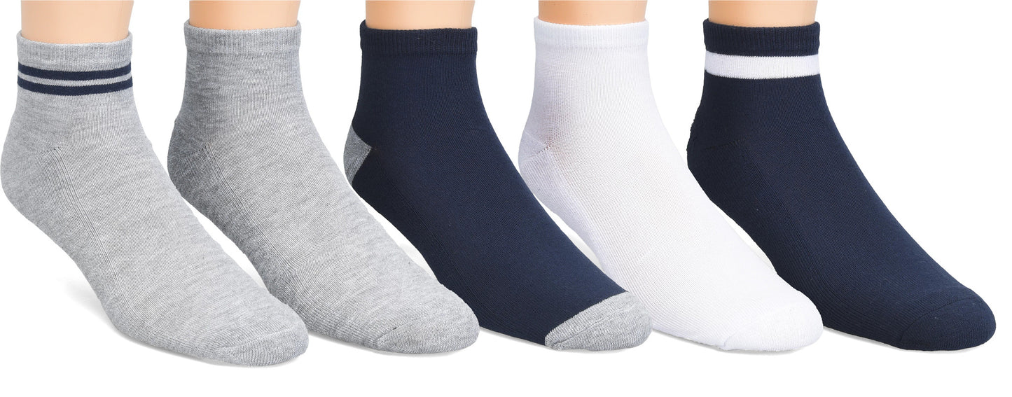 Born Shoes Mens 5pk Half Cushioned Quarter Socks