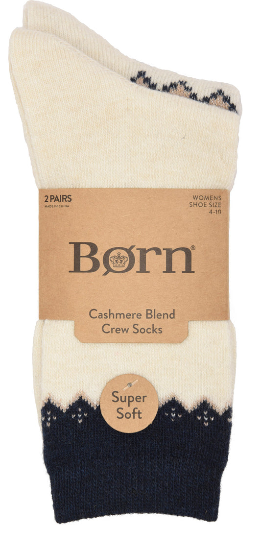 Born Shoes Ladies Cashmere Blend Crews - 2pk
